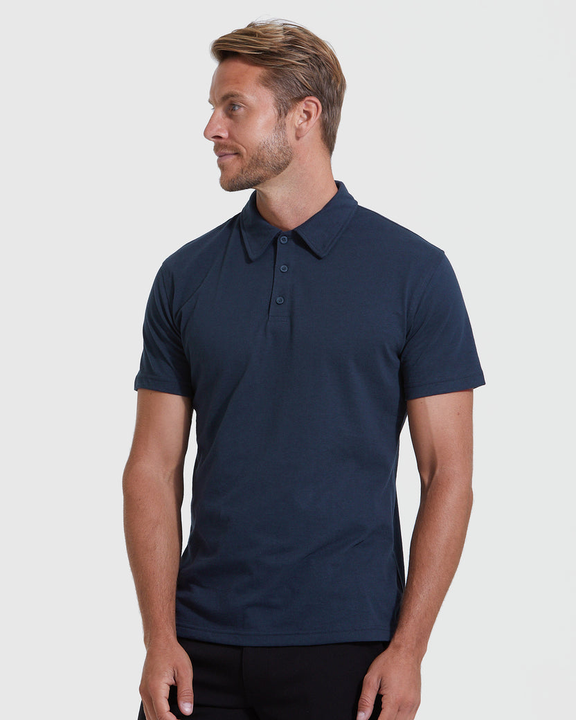 Navy Blue Short Sleeve Polo | Men's Navy Blue Short Sleeve Polo Shirts ...