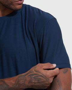 True ClassicCamiseta deportiva cuello redondo azul marino