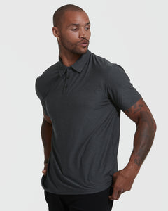 True ClassicCharcoal Heather Gray Active Short Sleeve Polo