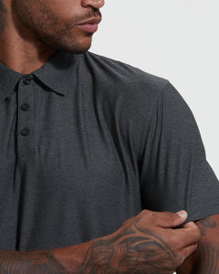 True ClassicCharcoal Heather Gray Active Short Sleeve Polo