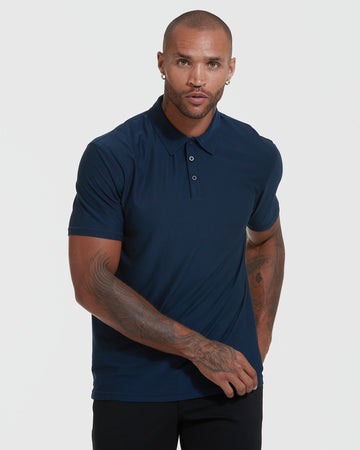 Navy Active Short Sleeve Polo | Navy Active Short Sleeve Polo | True ...