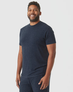 True ClassicHeather Navy Short Sleeve Loungewear Tee