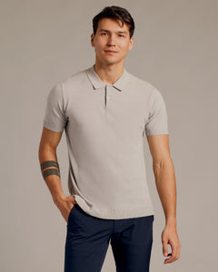 True ClassicHeather Gray Short Sleeve Sweater Polo 2.0