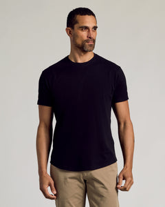 True ClassicBlack Short Sleeve Curved Hem Crew