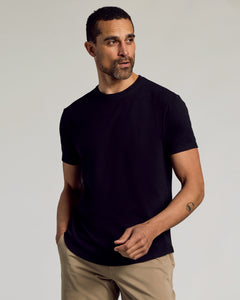 True ClassicBlack Short Sleeve Curved Hem Crew