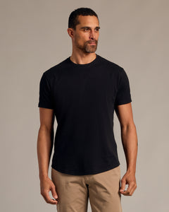 True ClassicBlack Short Sleeve Curved Hem Crew