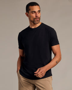 True ClassicBlack Short Sleeve Curved Hem Crew