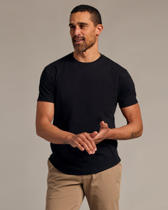 True ClassicBlack Short Sleeve Curved Hem Crew 3-Pack