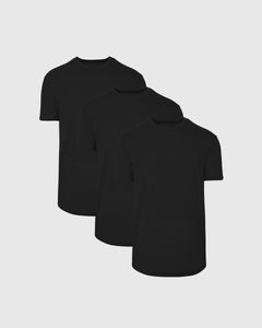 True ClassicBlack Short Sleeve Curved Hem Crew 3-Pack