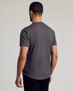 True ClassicCarbon Short Sleeve Curved Hem Crew