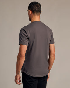 True ClassicCarbon Short Sleeve Curved Hem Crew