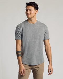 True ClassicHeather Gray Short Sleeve Curved Hem Crew