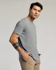 True ClassicHeather Gray Short Sleeve Curved Hem Crew