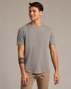 True ClassicHeather Gray Short Sleeve Curved Hem Crew