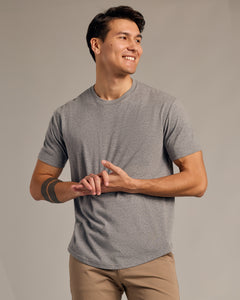 True ClassicHeather Gray Short Sleeve Curved Hem Crew