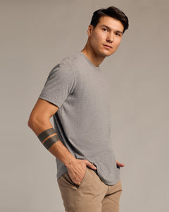 True ClassicHeather Gray Short Sleeve Curved Hem Crew