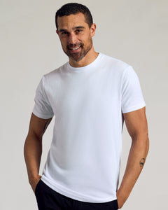 True ClassicAll White Short Sleeve Curved Hem Crew 6-Pack