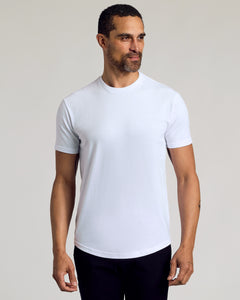 True ClassicAll White Short Sleeve Curved Hem Crew 6-Pack