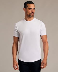 True ClassicWhite Short Sleeve Curved Hem Crew