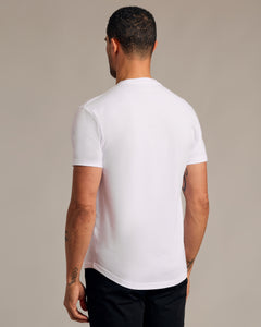 True ClassicWhite Short Sleeve Curved Hem Crew