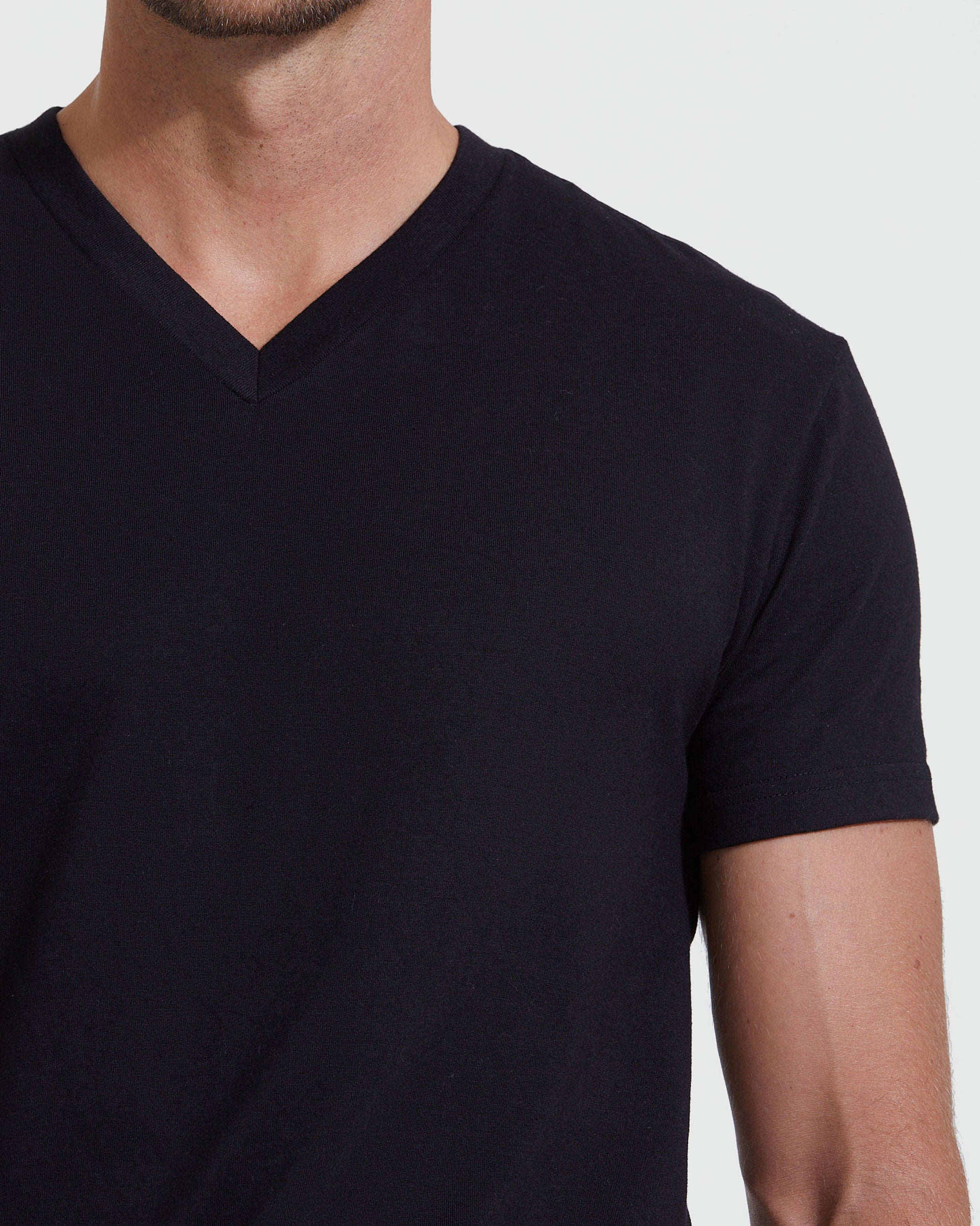 Plain black v neck t shirt for men sale