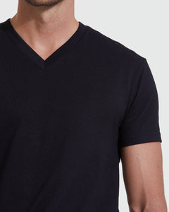 True ClassicAll Black V-Neck Tee 3-Pack