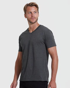 True ClassicCharcoal Heather Gray V-Neck Tee