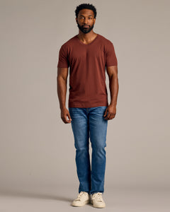 True ClassicDark Chocolate V-Neck Tee