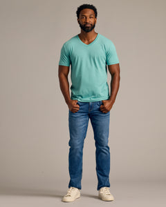 True ClassicDark Heather Oceanic V-Neck Tee