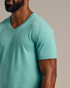 True ClassicDark Heather Oceanic V-Neck Tee