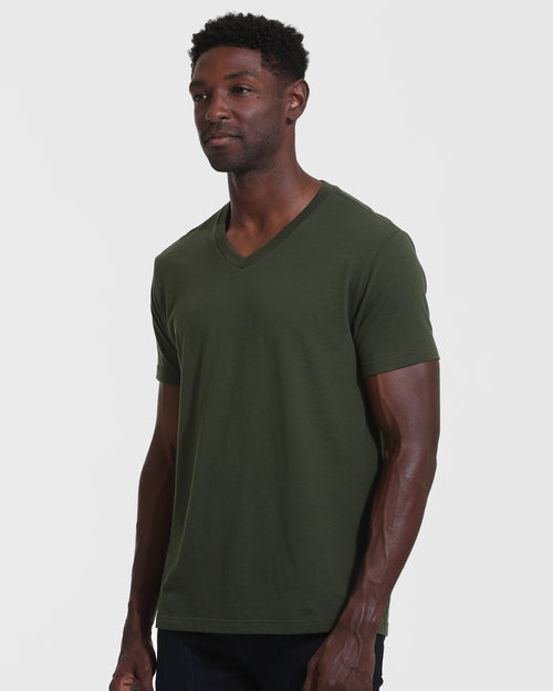 Dark Olive V-Neck Tee