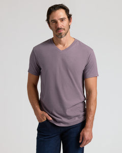 True ClassicDark Heather Amethyst V-Neck Tee