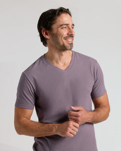 True ClassicDark Heather Amethyst V-Neck Tee