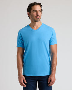 True ClassicDark Heather Bahama Blue V-Neck Tee