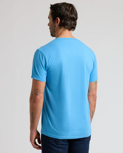 True ClassicDark Heather Bahama Blue V-Neck Tee