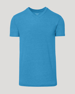 True ClassicDark Heather Bahama Blue V-Neck Tee