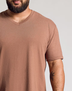 True ClassicDark Heather Sepia V-Neck Tee