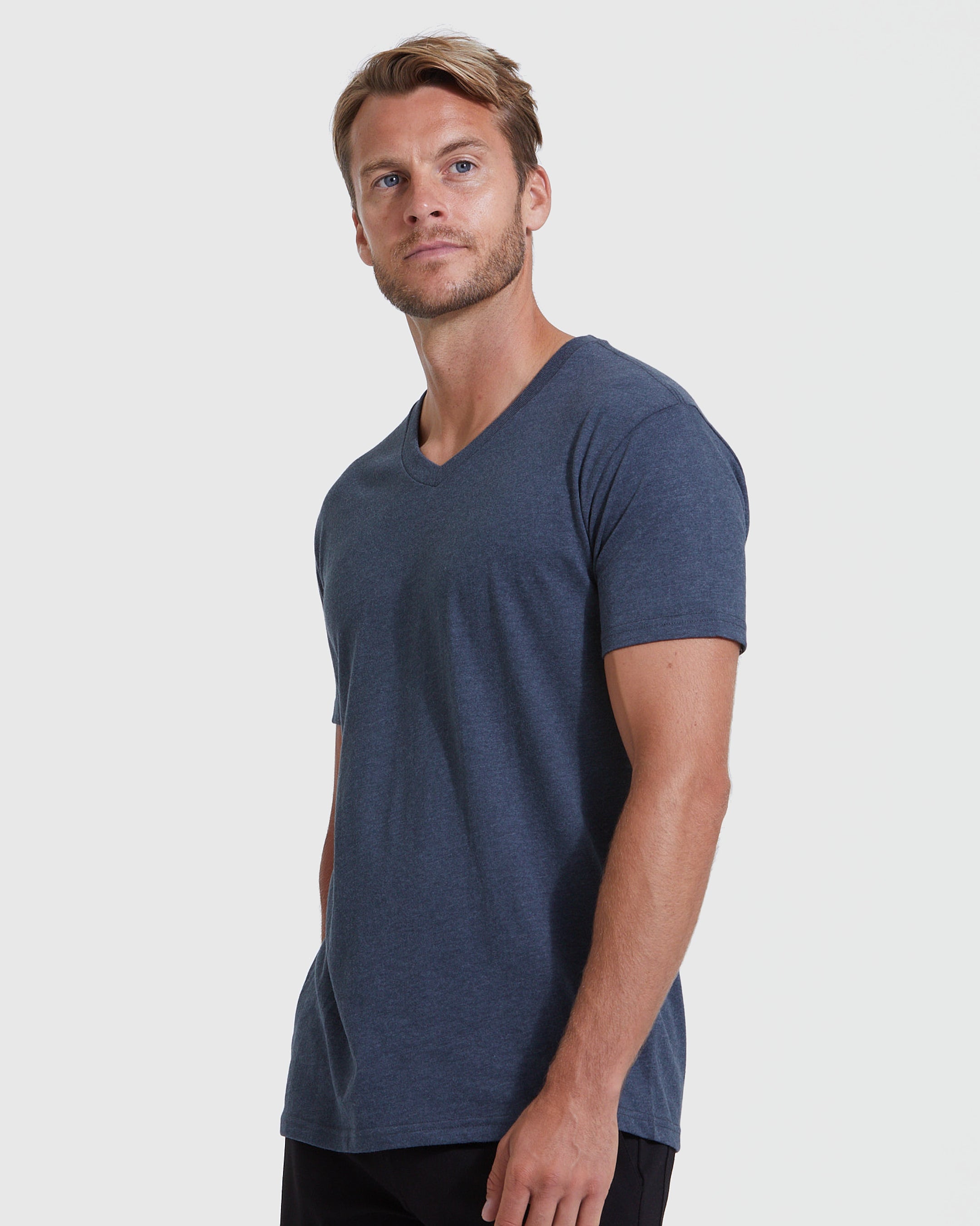 Navy v neck t shirt sale