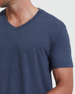 True ClassicHeather Navy V-Neck Tee