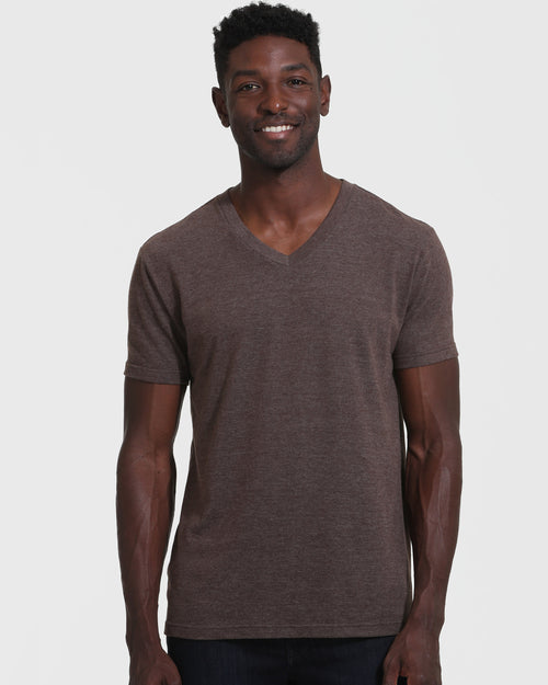 Heather Dark Oak V-Neck Tee