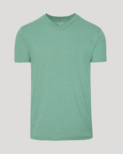 True ClassicLight Heather Greenery V-Neck Tee