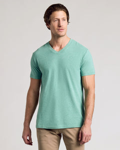 True ClassicLight Heather Greenery V-Neck Tee