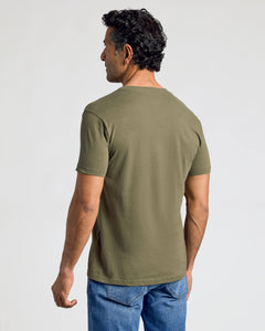 True ClassicMilitary Green V-Neck Tee