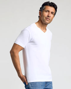 True ClassicPack de 3 camisetas blancas cuello en V