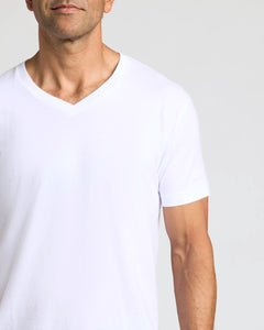 True ClassicAll White V-Neck Tee 3-Pack