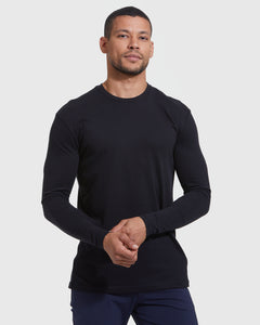 True ClassicLongsleeve mit Rundhalsausschnitt in Schwarz (3er-Pack)