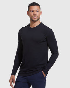 True ClassicLongsleeve mit Rundhalsausschnitt in Schwarz (3er-Pack)