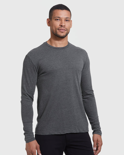 Heather Staple Long Sleeve Crew 6-Pack