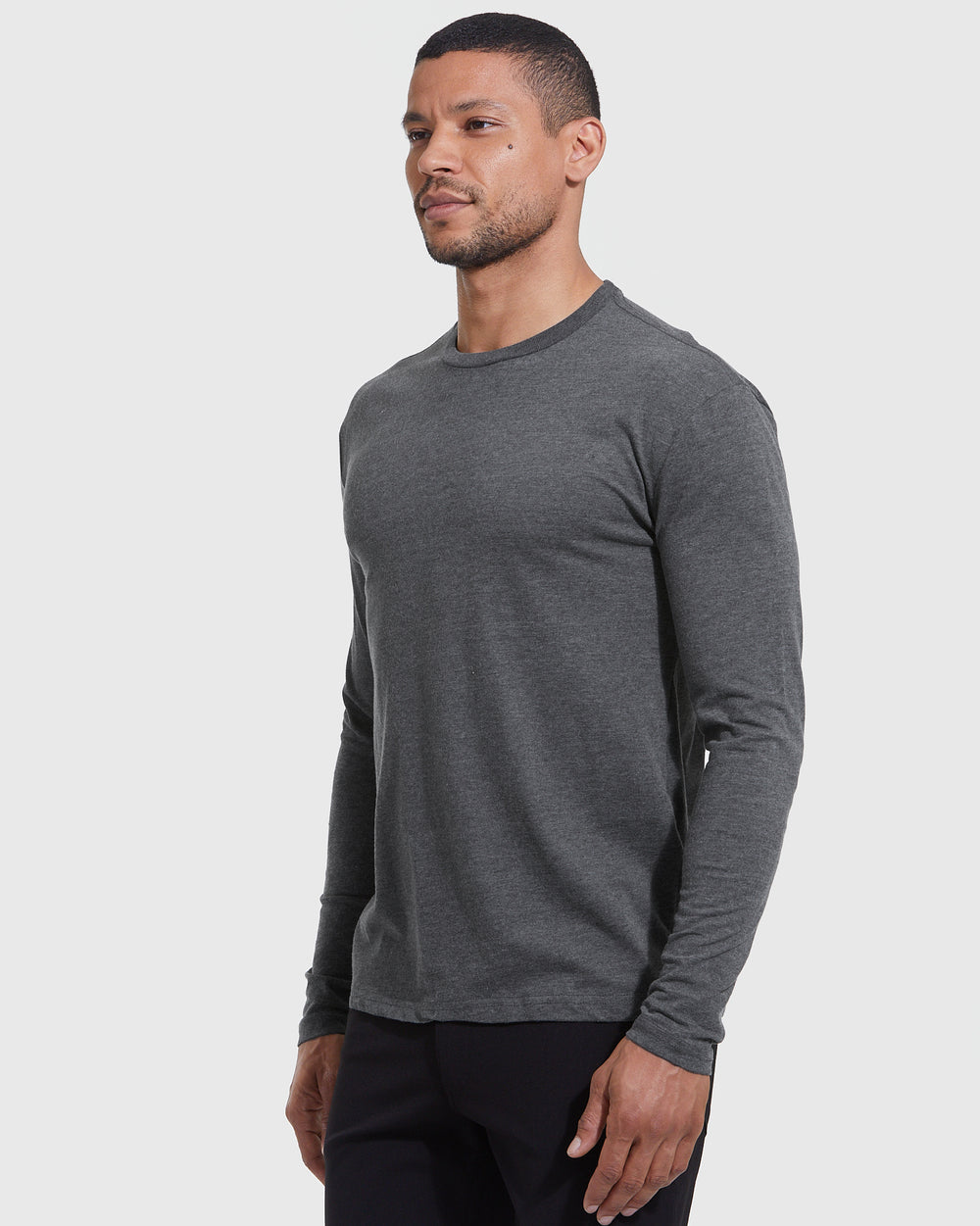 Heather Staple Long Sleeve Crew 6-Pack