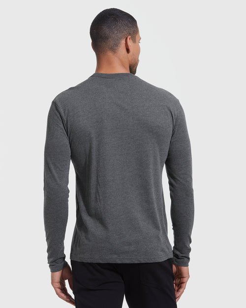 Heather Staple Long Sleeve Crew 6-Pack